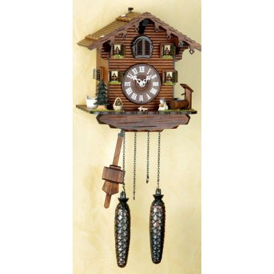 Orig. Schwarzwald-Kuckucksuhr- Schwarzwaldhaus mit Hund-Cuckoo Clock-handmade Germany Black Forest | 1397946335