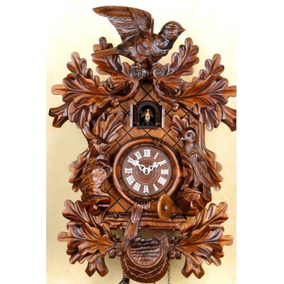 Orig. Schwarzwald- Kuckucksuhr- Vögel Jagdhorn- Cuckoo Clock- handmade Germany Black Forest | 1398208695
