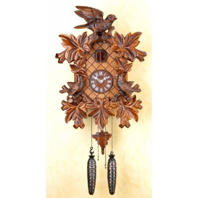 Orig.Schwarzwald-Kuckucksuhr-Kuckucksuhr- Vögel Blätter -Cuckoo Clock-handmade Germany Black Forest | 1397964250
