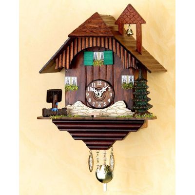 Original Schwarzwald-GLOCKENHAUS-Pendeluhr- Kuckucksuhr mit Nachtabs - Cuckoo Clocks-Black Forest | 1216508096