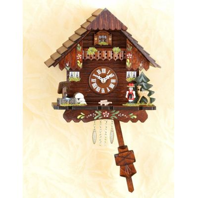 Original Schwarzwald-Pendeluhr- Kuckucksuhr mit Nachtabs - Cuckoo Clocks-Black Forest | 1216501086