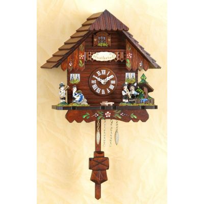 Original Schwarzwald-Pendeluhr-MUSIKER- Kuckucksuhr mit Nachtabs - Cuckoo Clocks-Black Forest | 1216154336