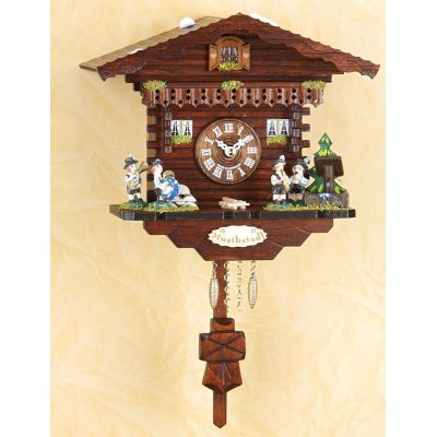 Original Schwarzwald-Pendeluhr-MUSIKERGRUPPE- Kuckucksuhr mit Nachtabs - Cuckoo Clocks-Black Forest | 1216156026