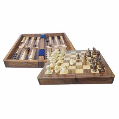 **Schach und Backgammon im Holzkasten | 911097891