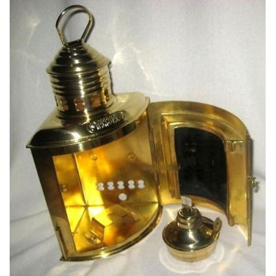 **Schiffslampe -Signallampe- Messing H 23 cm- Petroleum | 1594925455