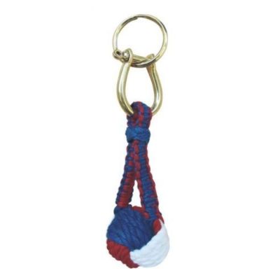Schlüsselanhänger-Zierknoten,Wurfknoten/Schäkel/Schlüsselring-Baumwoll-blau-rot | 2549996030