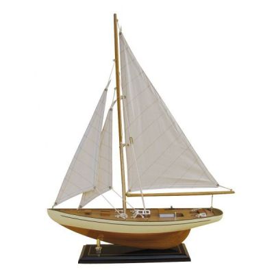**Schöne Yacht, Segelschiff, Schiffsmodel- Holz 54 cm- Stoffsegel, Holz | 819330951