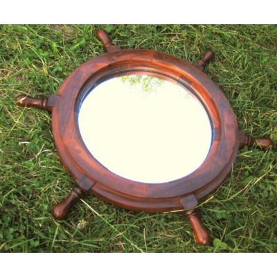 Steuerrad aus Holz mit Spiegel- 45 cm | 2494428070
