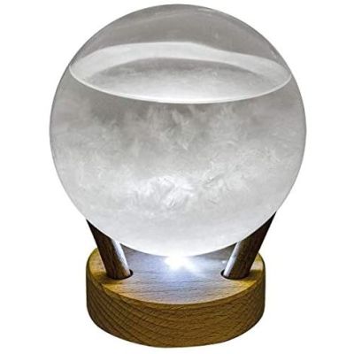 Sturmglas/Barometer/Wetterglas auf Holz- LED Licht | 3090194884