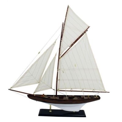 **Tolle Yacht, Segelschiff, Schiffsmodel, Segelyacht Holz 73 cm | 1132314276
