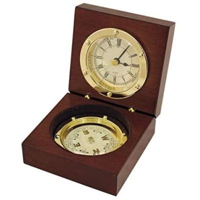 Uhr und Kompass in Holzschatulle | 3094407139