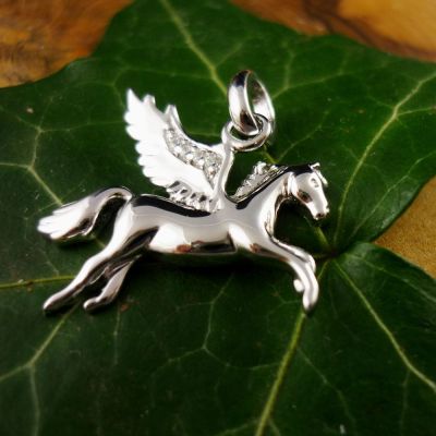 Anhänger Pferd / Pegasus, Silber 925 rhod. | 6658-20