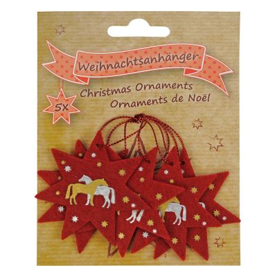 Filz-Weihnachtsanhänger Pferde 5er-Pack | 40594-25