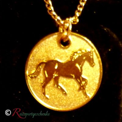 Halskette Pferd galoppierend goldfarben | 30608-25