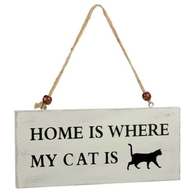 Holzschild Pferd "Home is where my cat is" | 80490-25