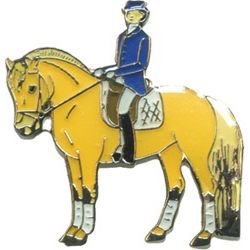 Pferde-Pin Norweger Fjordpferd mit Reiter | 20531-25