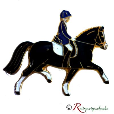 Pferde-Pin Pony mit Reiter Dressur Trab | 20491-25