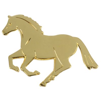 Pin "Alles Gute" auf Karte (goldenes Pferd, galoppierend) | 41355-25