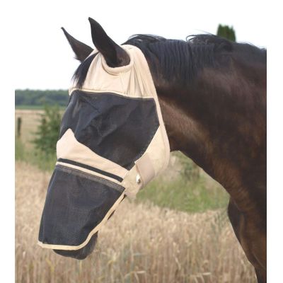 Schwarz, Pony - Waldhausen Fliegenmaske Premium ohne Ohren, mit Nüsternschutz | 631-500-52