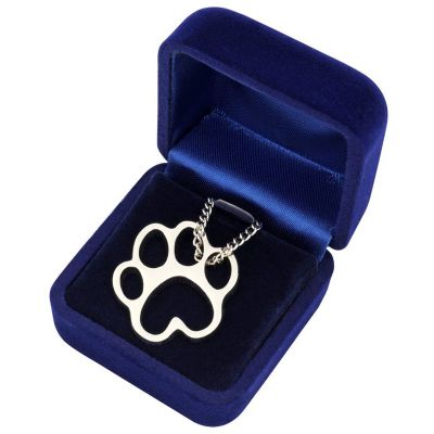 Silber - Halskette Pfotenabdruck Hundepfote Katzenpfote | 80459-25