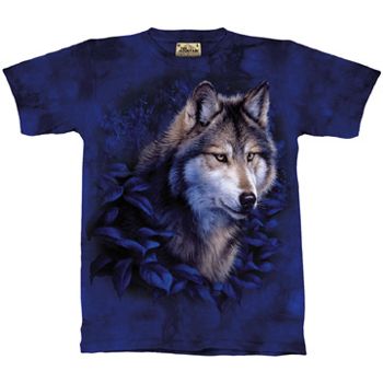 T-Shirt Kinder Wolf in Blue Foliage (The Mountain), nur noch M & XL | 15-1089