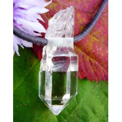 Bergkristall-Spitze, Rohstein gebohrt, extra klar | 145-BKSP-1409-2