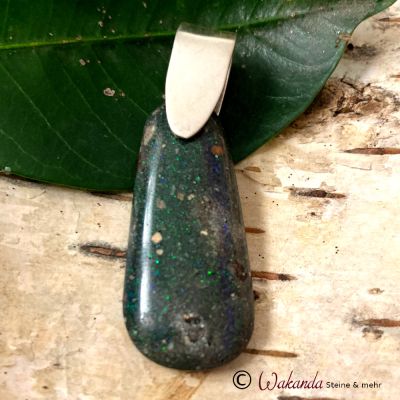 Black Opal (Honduras-Opal) mit Design-Öse aus Silber 925 | 132-2213