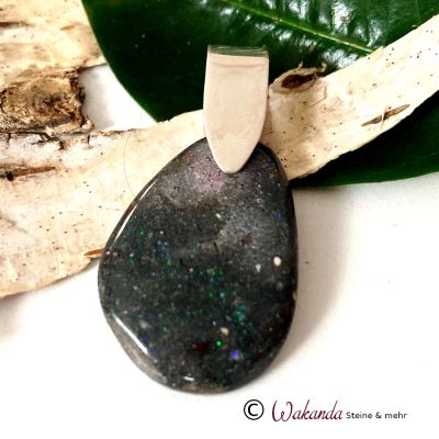 Black Opal (Honduras-Opal) mit Design-Öse aus Silber 925 | 132-2214