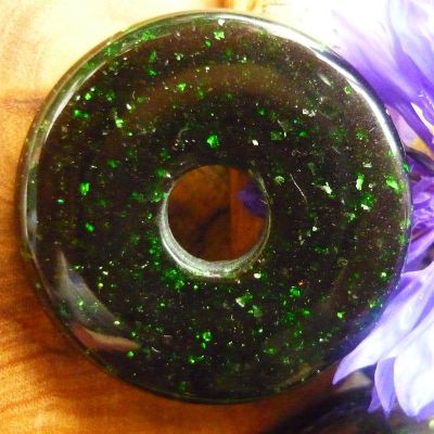 Donut Goldfluss grün, 30 mm | Donut Goldfluss grün