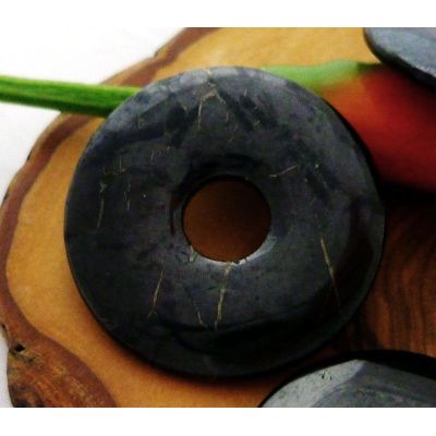 Donut Schungit, 30 mm | 146-SCHU-1311