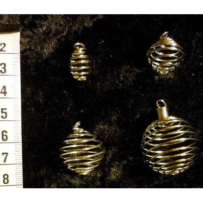 Gold / klein (ca. 1,8 cm) - Spiralhalter / Spiralanhänger z.B. für Trommelsteine | 265-1101