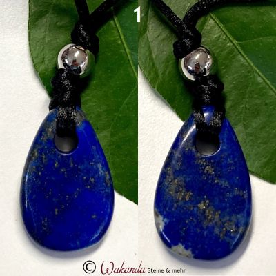 Kette Nr 3 - Kraftstein-Kette Lapislazuli in Pouch | 153-1129