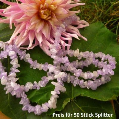 Lavendel-Amethyst Splitter (gerundet), gebohrt, 50 Splitter | 226-1508