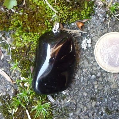 Onyx natur Anhänger mit Silberöse groß | 132-1603-1