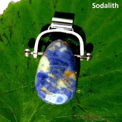 Trommelstein Sodalith gebohrt mit Wechselbogen | 141-1102-SOD