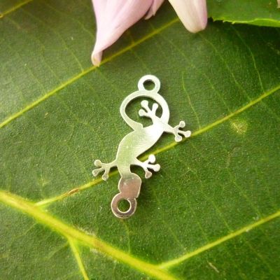 Zwischenstück Mini-Gecko mit 2 Ösen, Silber 925 | 253-1501