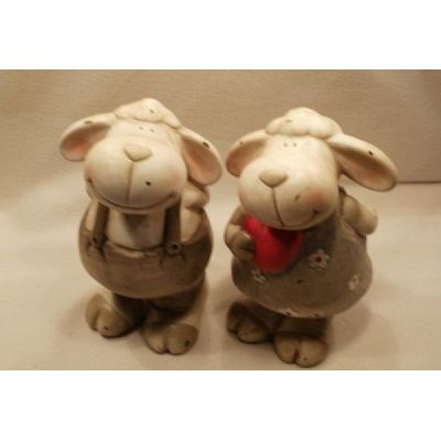 2 süße Schafe aus Keramik | 402 / EAN:4019581740782
