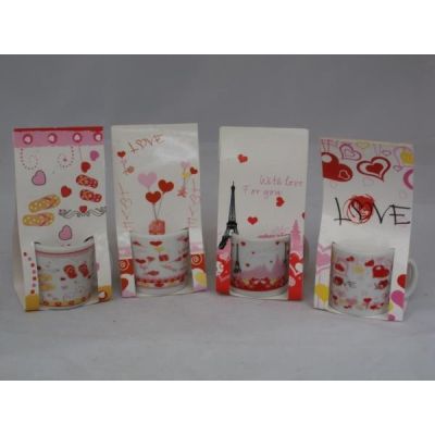 4 Mini-Tassen love aus Keramik | 1546 / EAN:4019581149066