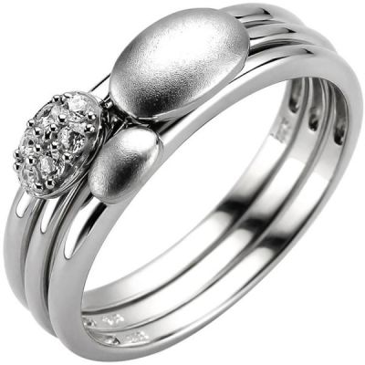 50 - Damen Ring 3-teilig 925 Sterling Silber 6 Zirkonia | 52686 / EAN:4053258513491