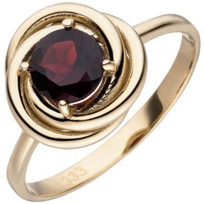 50 - Damen Ring 333 Gelbgold 1 Granat rot Granatring | 53658 / EAN:4053258539224