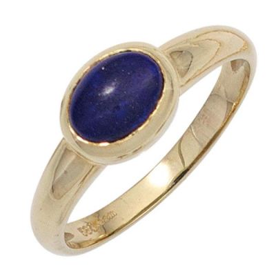 50 - Damen Ring 585 Gold Gelbgold 1 Lapislazuli blau Goldring | 42476 / EAN:4053258251690