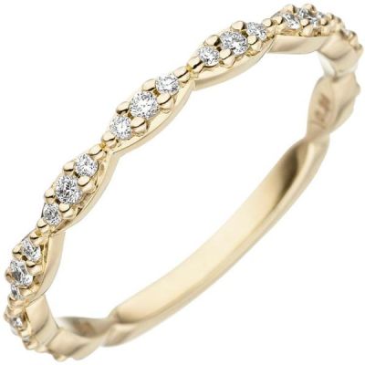 50 - Damen Ring 585 Gold Gelbgold 27 Diamanten, Goldring | 48752 / EAN:4053258333259