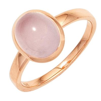 50 - Damen Ring 585 Gold Rotgold 1 Rosenquarz Cabochon rosa Rotgoldring | 42434 / EAN:4053258250525