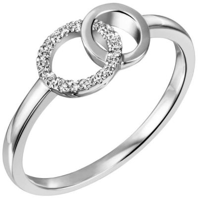 50 - Damen Ring 585 Gold Weißgold 17 Diamantengoldring, 7,2 mm breit | 53463 / EAN:4053258525326