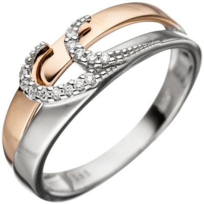 50 - Damen Ring 585 Gold Weißgold Rotgold, 13 Diamanten | 46591 / EAN:4053258313510