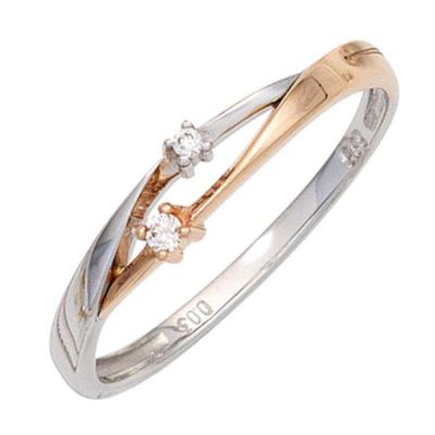 50 - Damen Ring 585 Gold Weißgold Rotgold bicolor | 42188 / EAN:4053258246689