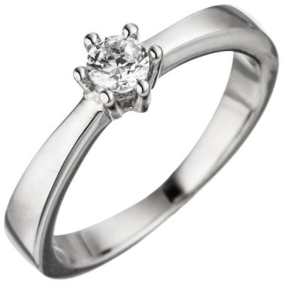 50 - Damen Ring 925 Sterling Silber 1 Zirkonia 5,2 mm breit | 46267 / EAN:4053258305577