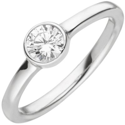 50 - Damen Ring 925 Sterling Silber 1 Zirkonia ca. 5,7 mm breit | 53577 / EAN:4053258531129