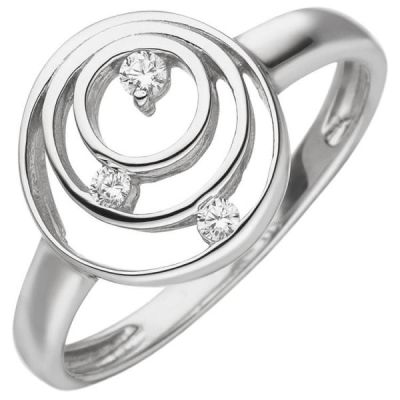 50 - Damen Ring 925 Sterling Silber 3 Zirkonia | 53520 / EAN:4053258530986