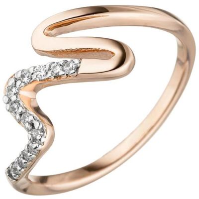 50 - Damen Ring 925 Sterling Silber rotgold Zirkonia | 48593 / EAN:4053258330173
